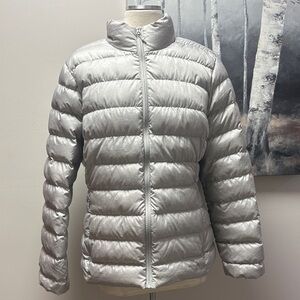 Eddie Bauer down Silver Women's Puffer Jacket